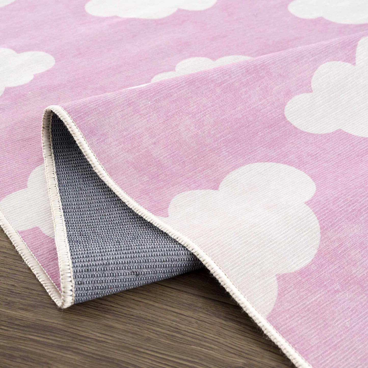 Nizar Pink Cloud Washable Rug