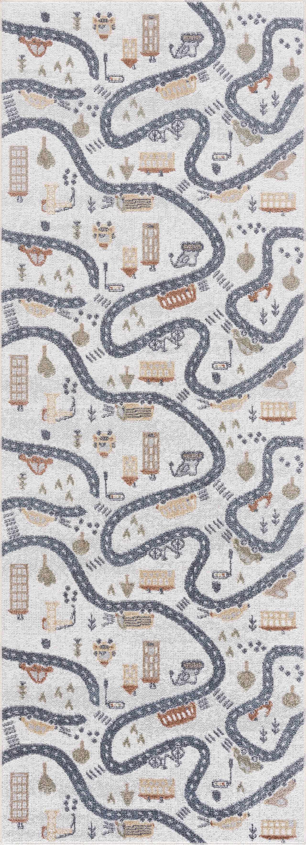 Mave Roads Washable Rug
