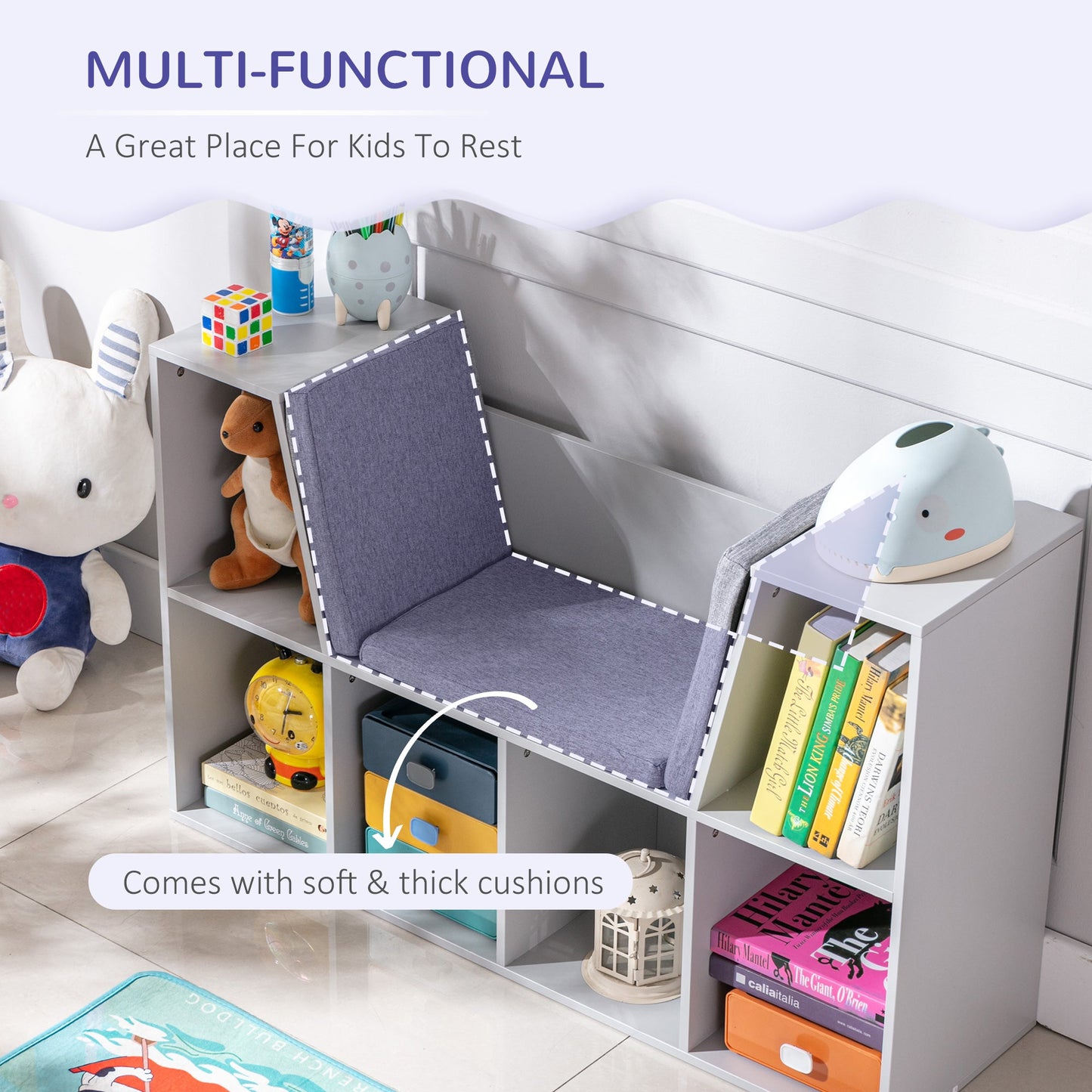 Kids Storage Cabinet, Organiser Display Shelf