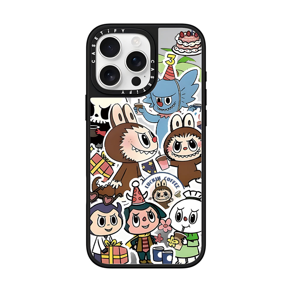 Labubu Sticker Collage Phone Case-0