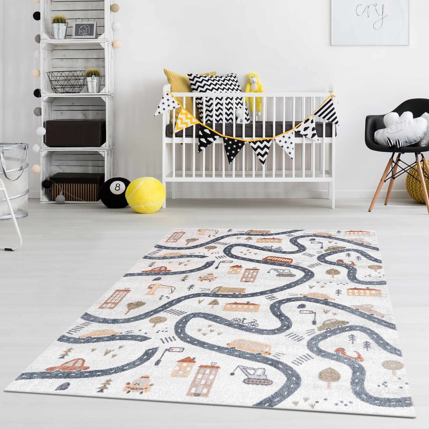 Mave Roads Washable Rug