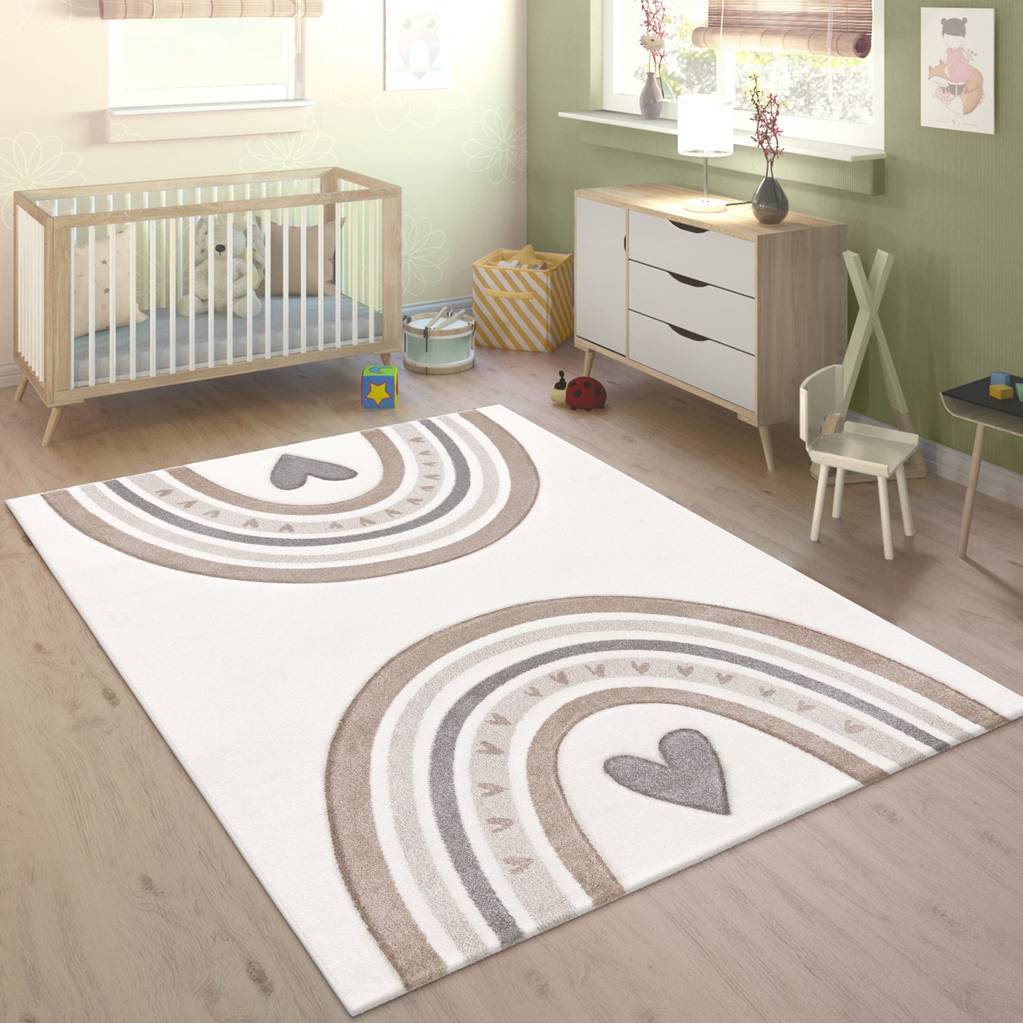 Cosmo Rainbow & Hearts in Cream