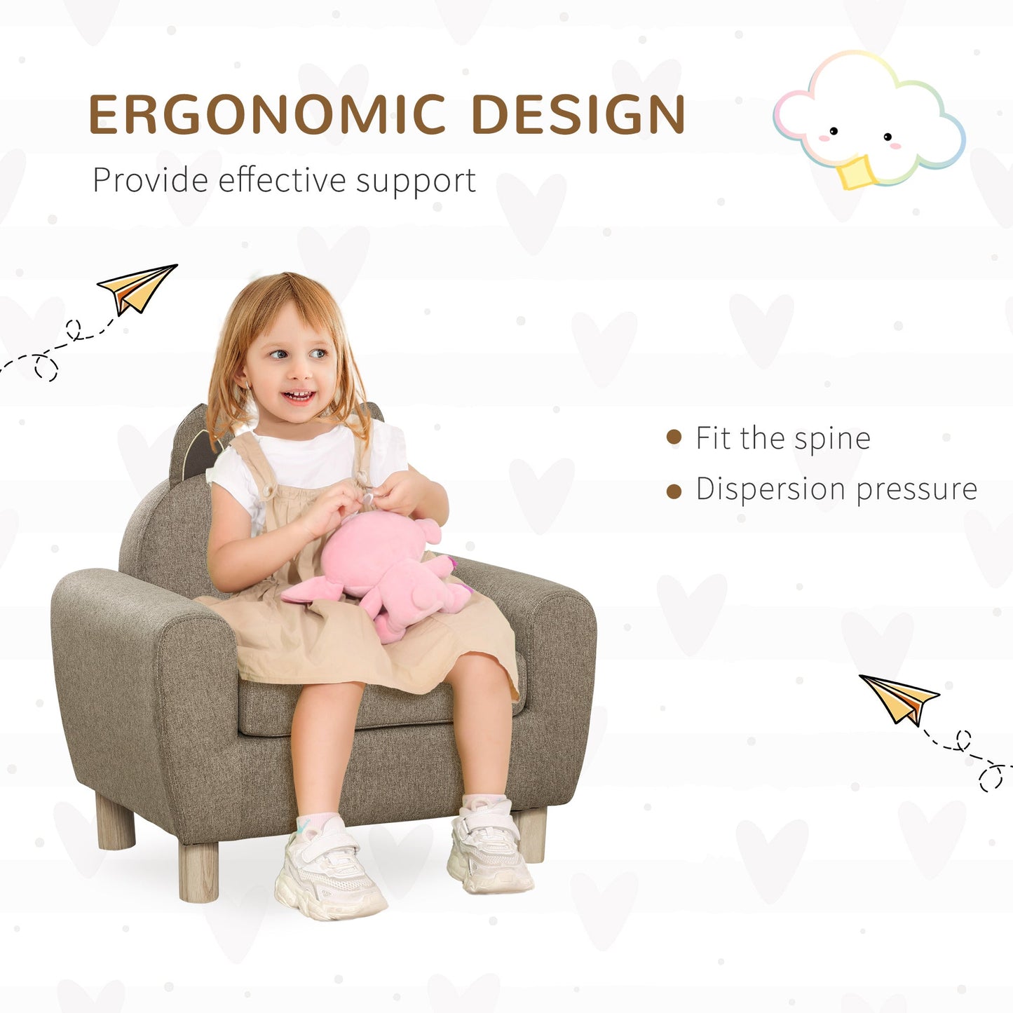 Kids Toddler Armchair Sofa with Storage