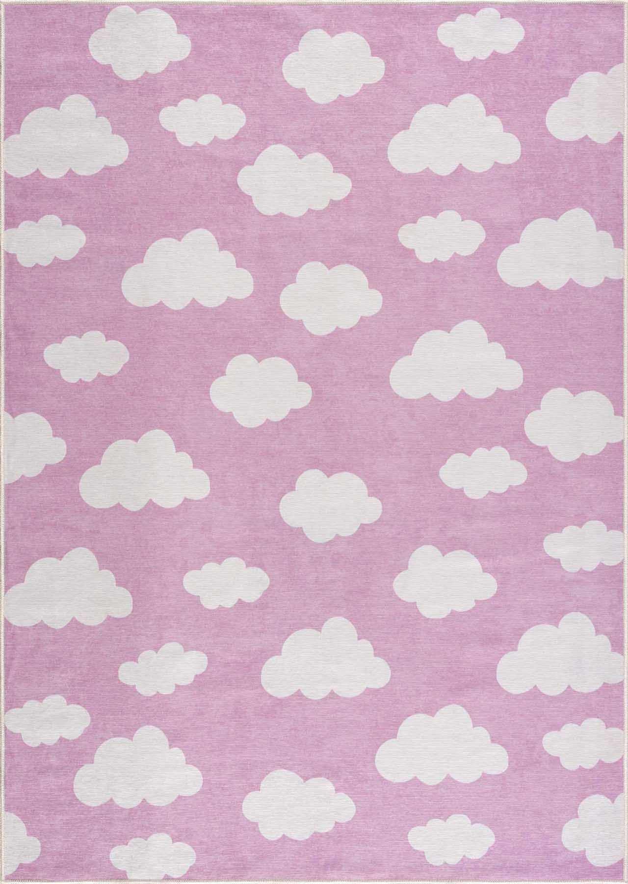 Nizar Pink Cloud Washable Rug