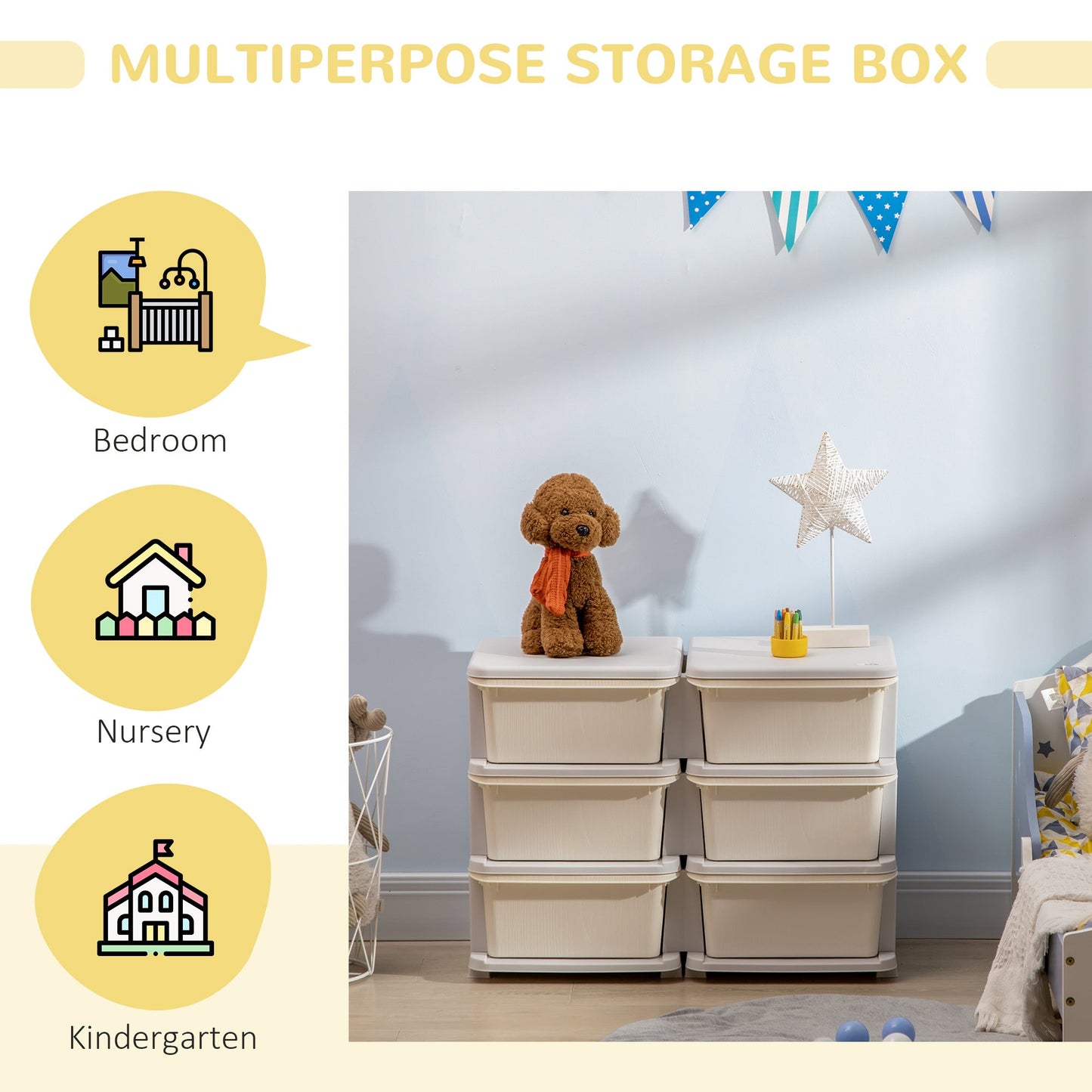 Kids Storage Organizer Cream Unit