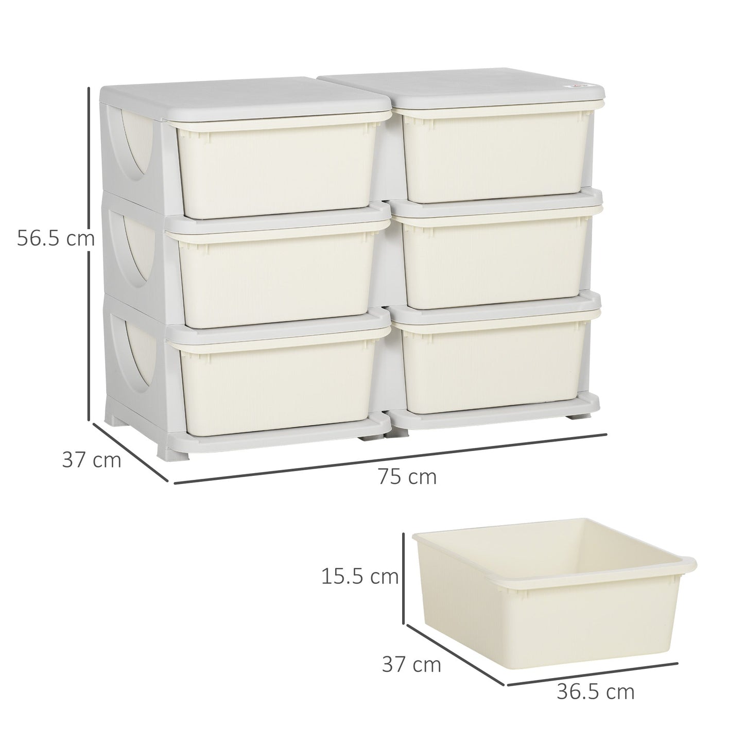 Kids Storage Organizer Cream Unit