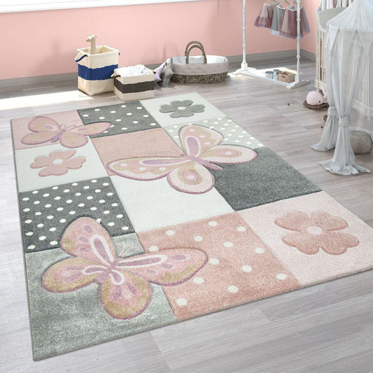 Pink Butterflies Rug