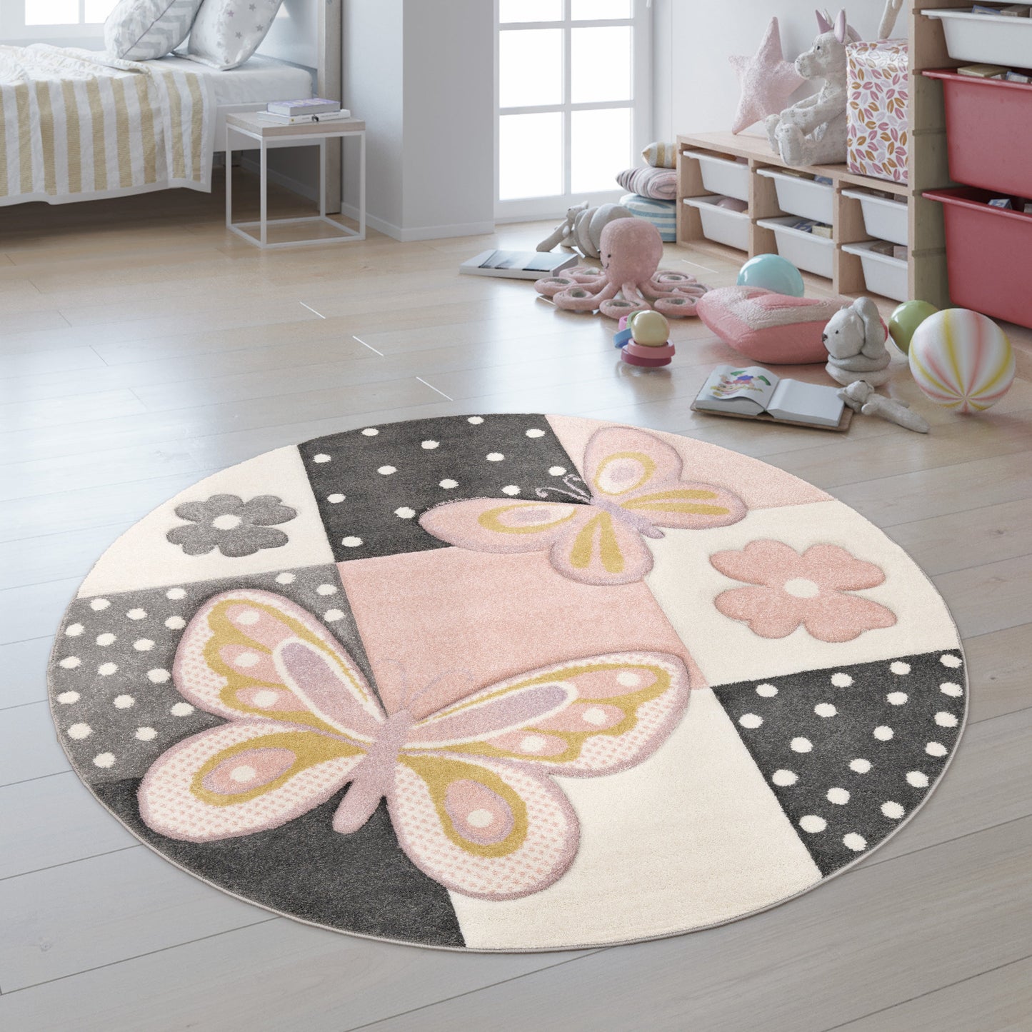 Pink Butterflies Rug