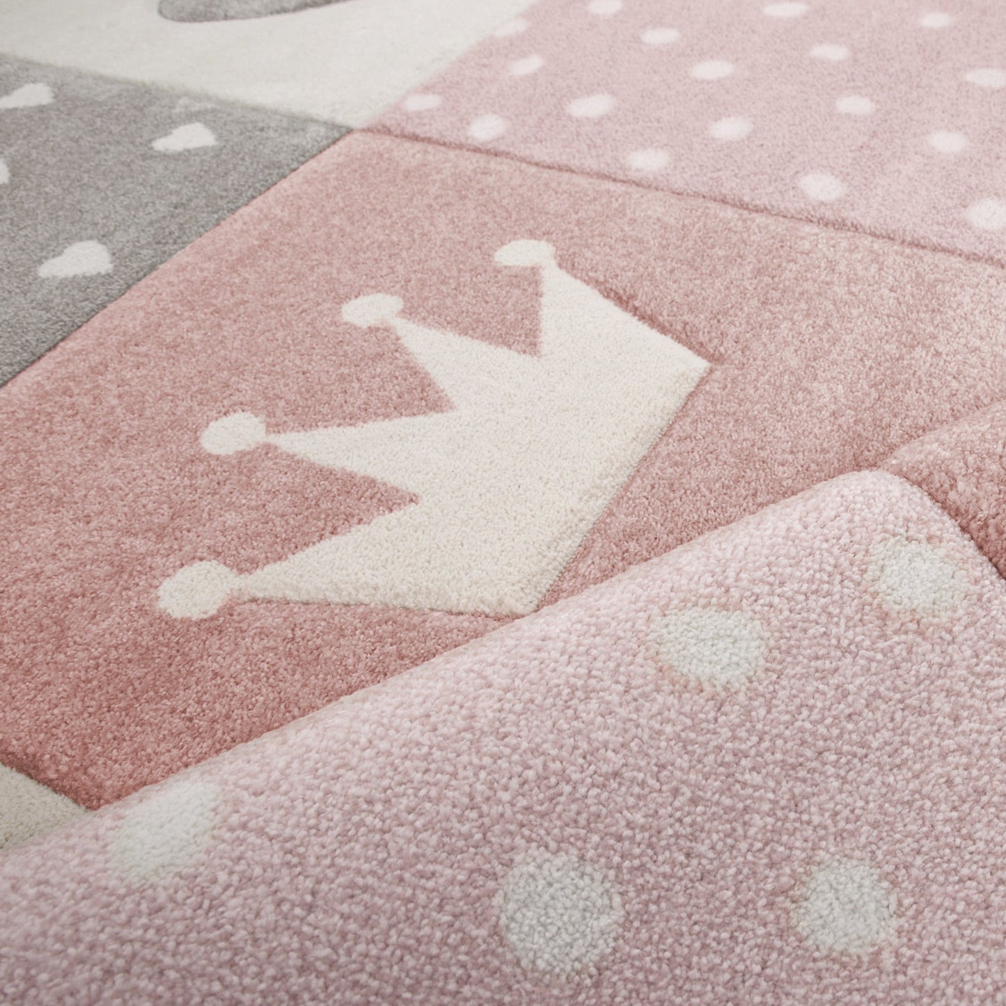 Dots Hearts Crown Pastel Rug