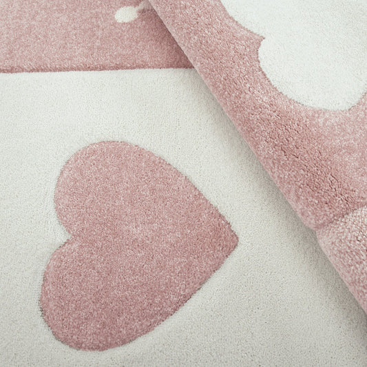 Dots Hearts Crown Pastel Rug