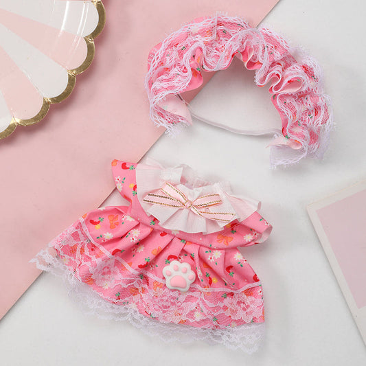 Labubu Sweet Ruffle Dress Pink Outfit-1